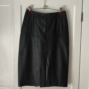 Leather pencil skirt